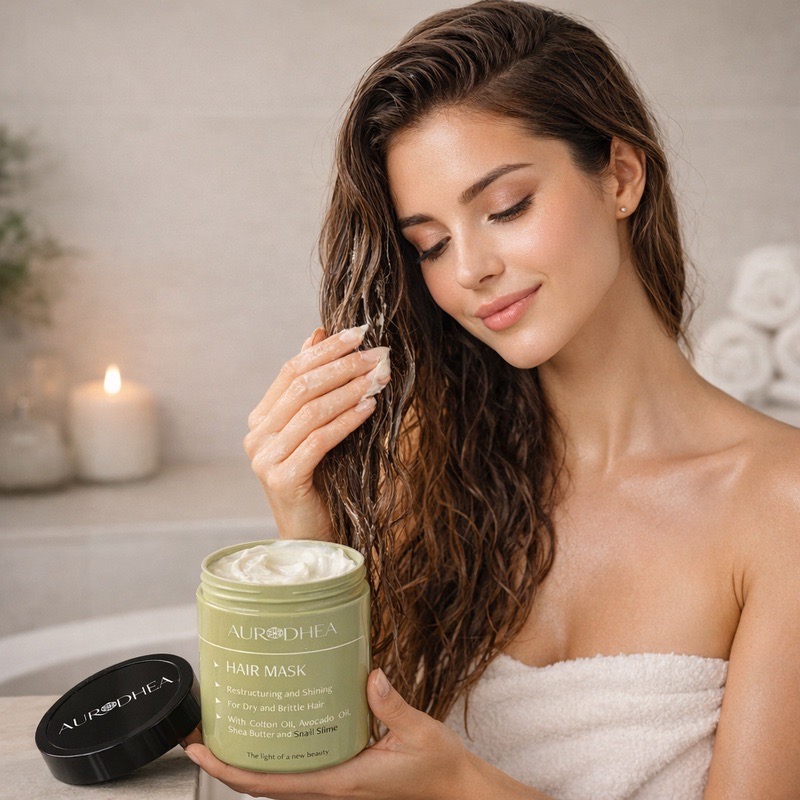 Masque capillaire à la bave d'escargot-nourissant-restructurant-démêlant, vue 2