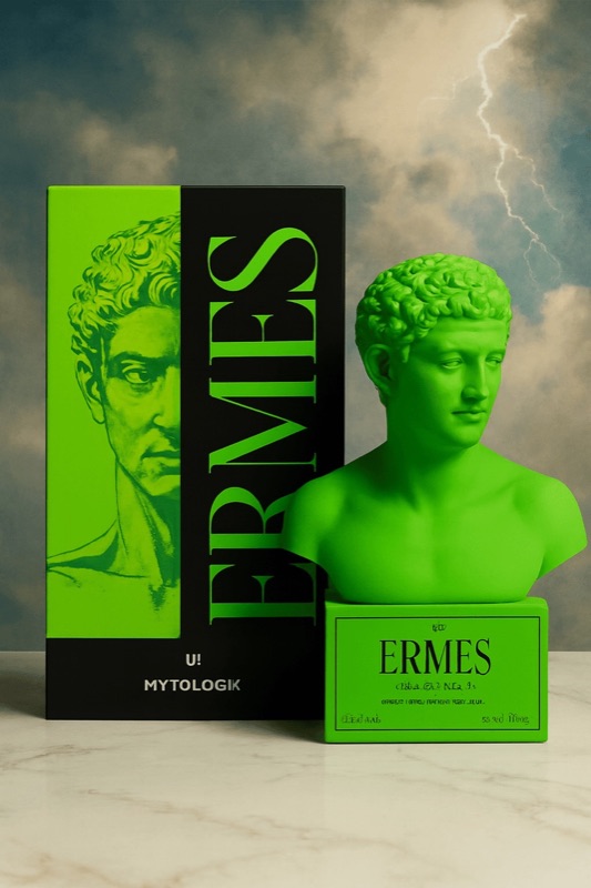 Ermes, parfum de la collection mythologique : flacon et étui
