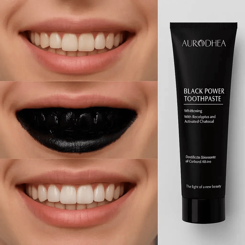 Dentifrice au charbon aide pour le blanchiment dentaire, vue 2