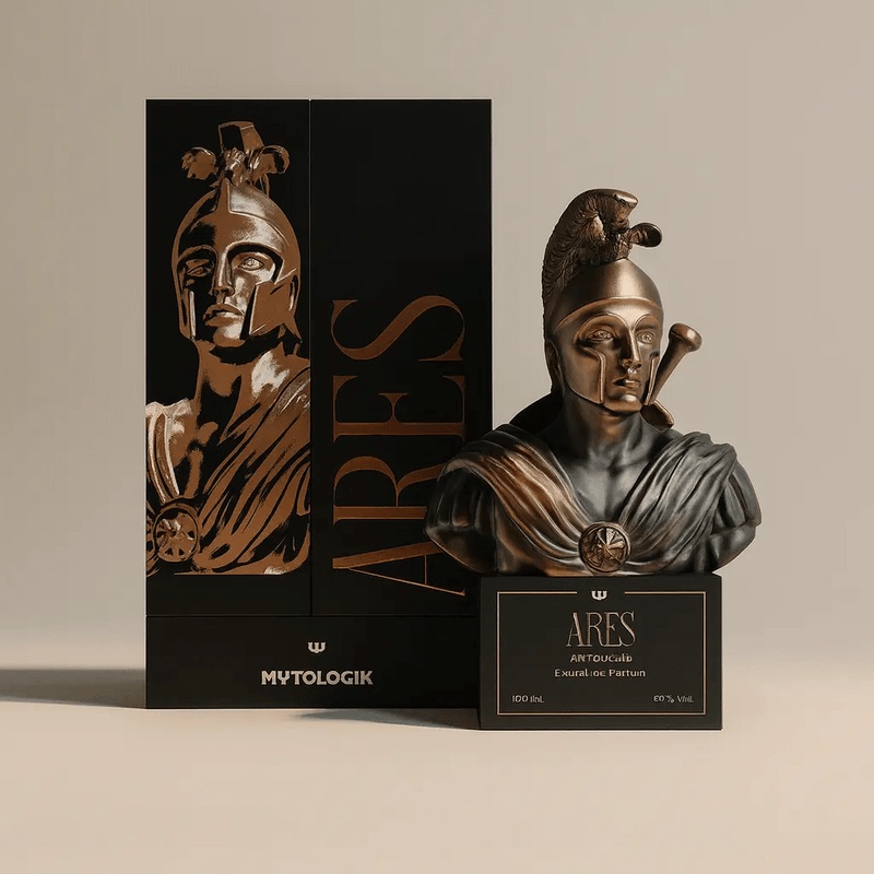 Ares, parfum de la collection mythologique : flacon et étui